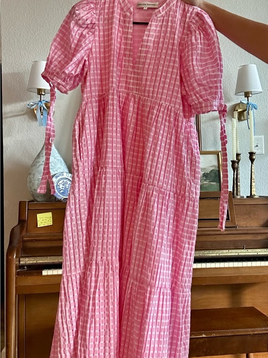 English Factory Dresses & Skirts - English Factory Pink Gingham Puff-Sleeve Maxi dress